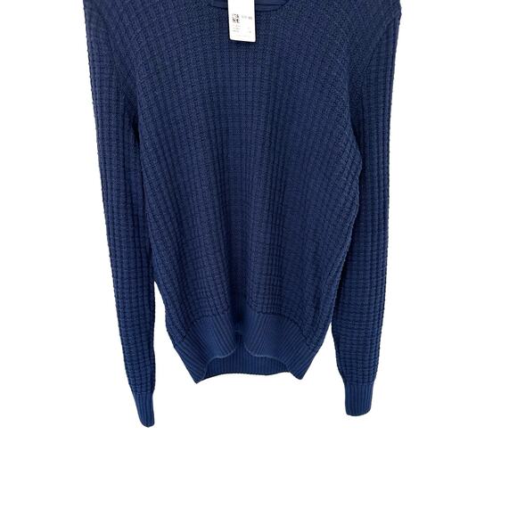 Arturo Calle Sweater Men's Blue Cross Neck Preppy Cable Knit Sweater  Small - Picture 5 of 10